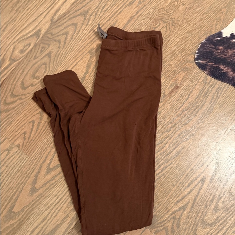 Naked Wardrobe High Waisted Brown Leggings